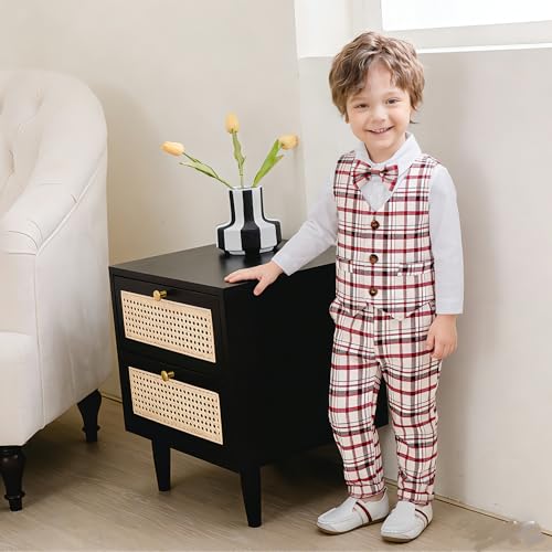 Image of Baby Boys' 4-Piece Vest Set with Dress Shirt, Vest, Pants, and Tie