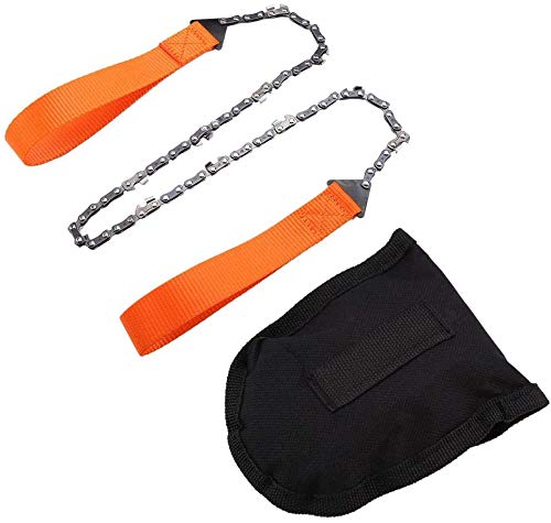 Sokey Hand-Kettensäge mit Gürteltasche, tragbare Hand-Kettensäge für Gartenarbeit, Überlebenstraining, Outdoor, Camping, Holzschneiden, Camping, Rucksackreisen, Wandern, Jagd