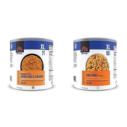 Mountain House Mexican Style Adobo Rice with Chicken | Freeze Dried Survival & Emergency Food | #10 Can + Mountain House Chili Mac with Beef | Freeze Dried Survival & Emergency Food | #10 Can