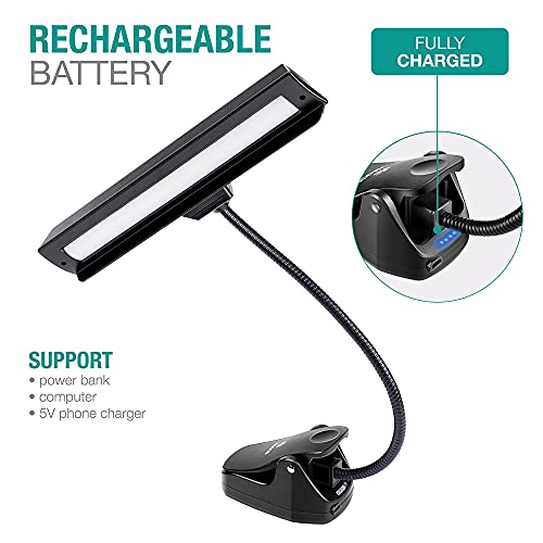 Professionele 3000K-6000K Super Bright 19 LED Music Stand Light, Clip On Orchestra Piano Lights, 9 Niveaus Dimbaar… - Image 5
