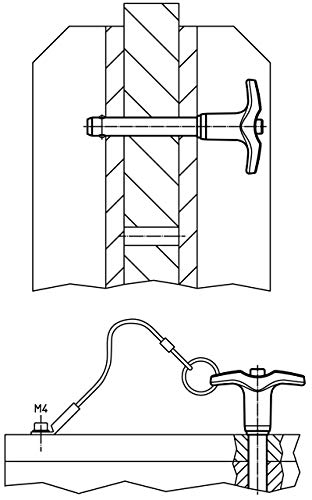 Kugelsperrbolzen, selbstsichernd, mit T-Griff | d1=16 mm / l1=140 mm / Rostfreier Stahl 1.4305 | 22340.0087