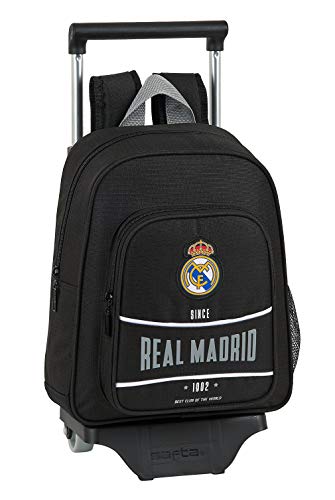 Safta 612024020 Mochila pequeña Ruedas  Carro  Trolley Real Madrid CF  Negro