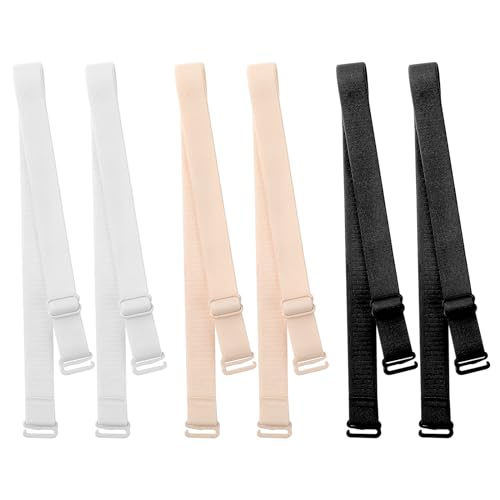 3 Pairs Bra Strap Replacement Women's Convertible Bra Straps, Adjustable Underwear Shoulder Strap, Bra Shoulder Straps Removable Multi Color Women Bra Straps(18mm Width)