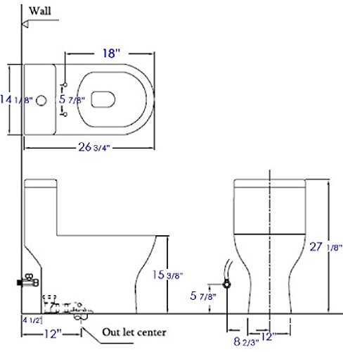 Eago Tb353 Dual Flush Eco-Friendly Ceramic Toilet, 1-Piece #TOP6
