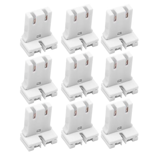 Outanaya Portalámparas Fluorescente T8/T12 en Forma de U Soporte Plástico Resistente Paquete de 10 Unidades Compatible Lámparas Fluorescentes y LED para Uso Doméstico y Comercial