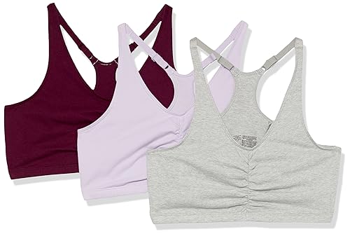 Fruit of the Loom Women's Adjustable Shirred Front Racerback Sports Bra, Multi Pack Options