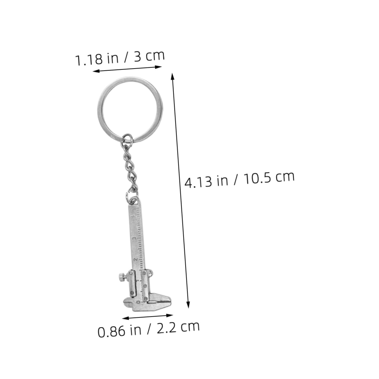 HOLIDYOYO Metal Key Chain Tools 3pcs Portable Vernier Caliper Keychain Fashion Tool Keychains Mini Ruler Ring Practical Backpack Accessory