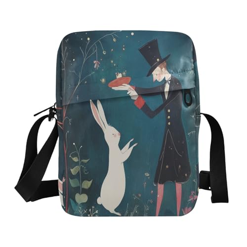crossbody messenger bag Small Crossbody Bags For Women Cross Body Purses Adjustable Strap for Casual Casual- Magician Rabbit