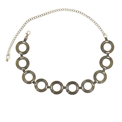 FASHIONGEN - Damen Gürtel Kettengürtel, Gürtelkette verstellbar THELMA - Alt golden, Einheitsgröße Cover