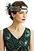 BABEYOND 1920s Flapper Peacock Feather Headband 20s Sequined Showgirl Headpiece (Style-7)