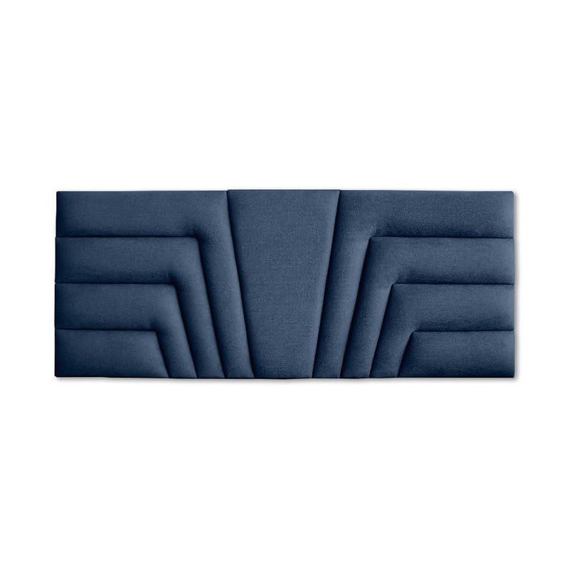Ventadecolchones - Cabecero de Cama Tapizado en Tela Antimanchas Azul Modelo Avril. Acolchado 8 cm Grosor. Medida 151 x 70 cm para Cama de 135 ó 150 cm