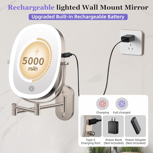 Espejo de Maquillaje Ovalado de Pared con Luz FUNTOUCH miniatura 2