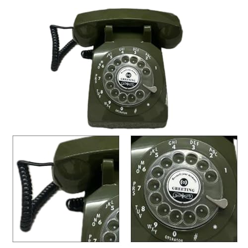 Teléfono retro giratorio grabador para bodas verde miniatura 5