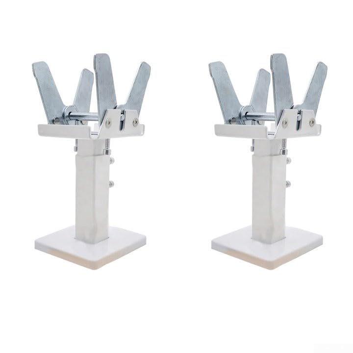 Supports Réglables Pour Radiateur à Panneaux - En Acier, Hauteur 14-21 Cm, Avec Vis D'expansion Et Clés, Couleur Blanc/argent