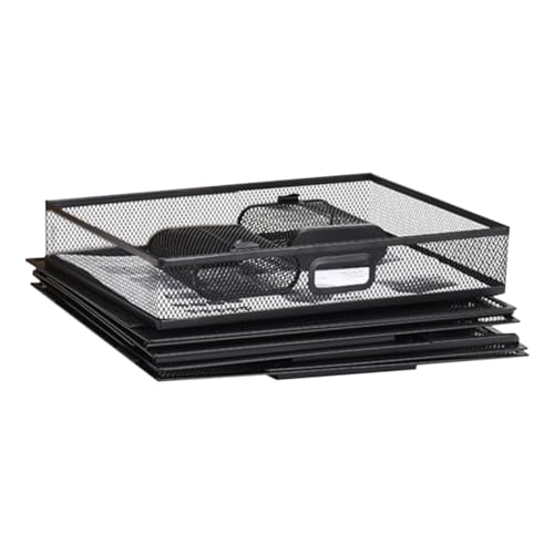 HOLIDYOYO 四メッシュファイルオーガナイザー デスク収納ラック 書類整理棚 ペン立て付き 事務所用収納棚 卓上整理で机上スッキリ