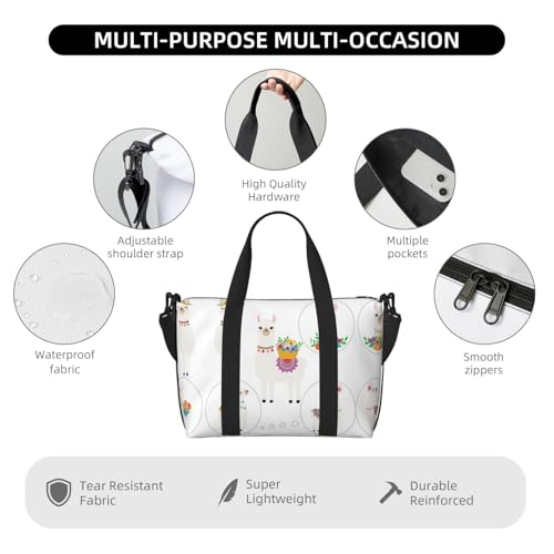 Llama Print Hand Travel Bag,Gym Bag,Weekend Travel Overnight Bag,Tote Bag Sports Bag For Women Men3