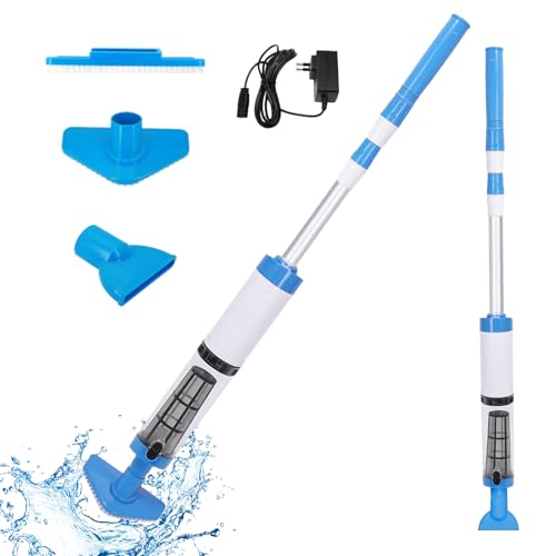 Aspiratore per Piscina Con Batteria 3 en 1 Portatile Con Manico Telescopico, Senza Fili per Spa, Piccole Vasche Idromassaggio