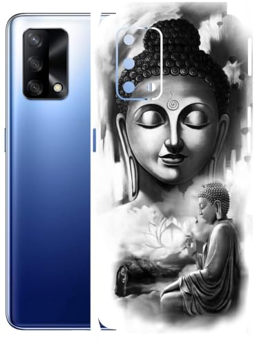 Image of AtOdds - Full Body Back Screen Guard Protector Film - Lamination Wrap Skin Sticker Compatible with Oppo F19 | Scratchproof Matte Finish (Buddha)