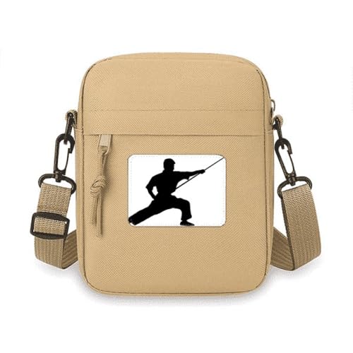 Sac téléphone portable Shaolin Kung Fu : mini sac à bandoulière en toile imprimée