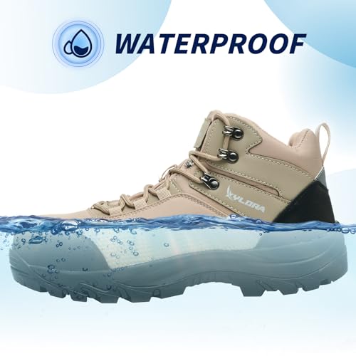 Image of Waterproof Steel Toe Boots for Men Wide Width Non Slip Work Boots Lightweight Slip Resistant Safety Shoes Indestructible Construction Composite Toe Sneakers