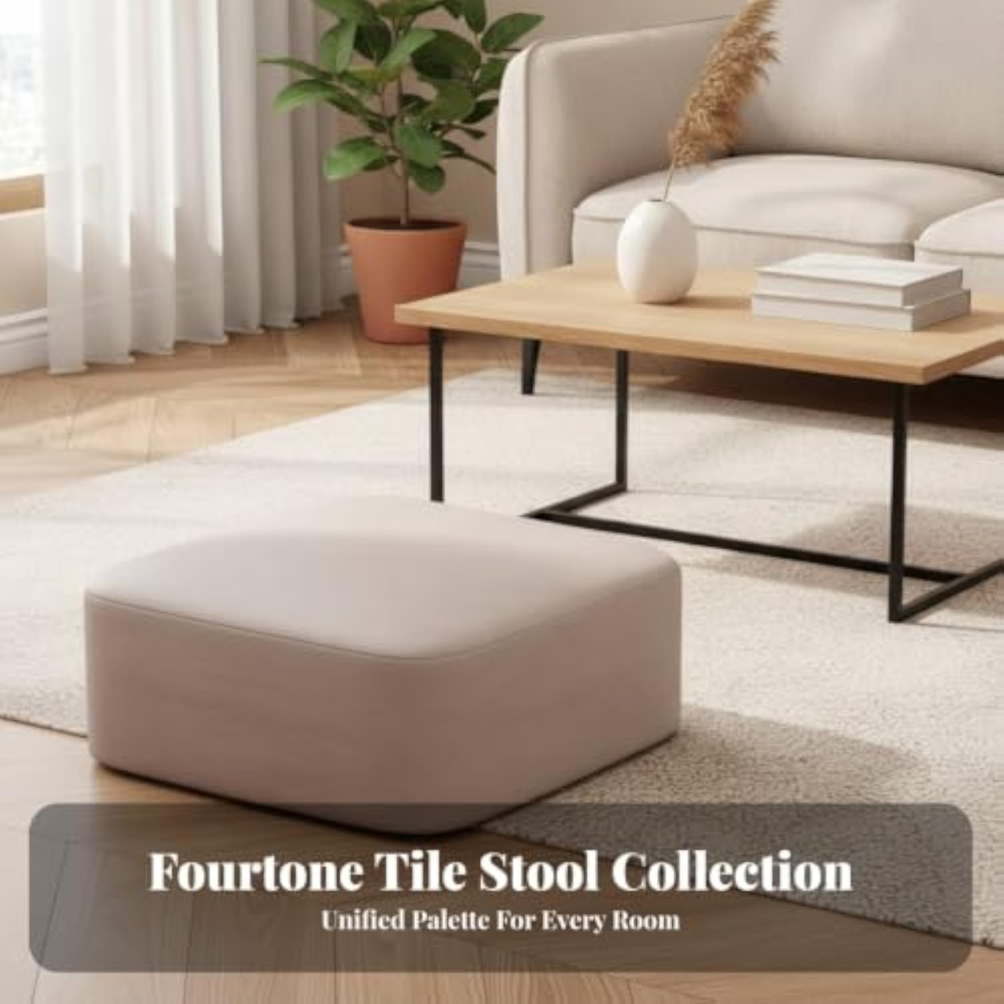 Compact Floor Stool Low-Sitting Padded Floor Cushion