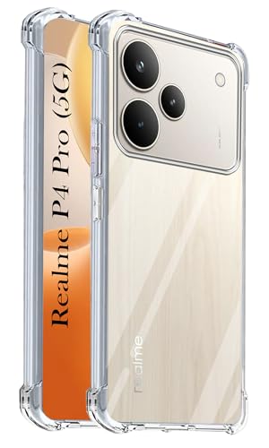 Image of Jkobi Shockproof Crystal-Clear Back Cover for Realme P4 Pro (Anti Yellow Case | Drop & Camera Protection | Hard Polycarbonate)
