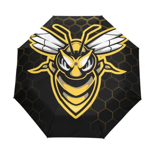 Parapluie pliable frelon jaune automatique et coupe-vent pour la plage