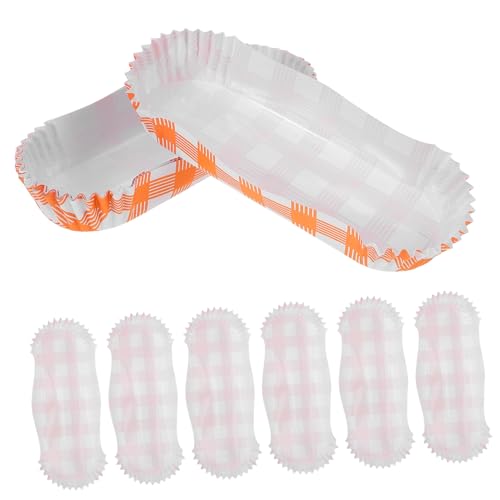 Unomor 100 Pcs Fried Food Tray Grease Hot Dog Holder Stylish Snack Container for Parties Festivals and Takeout Lightweight and Leak Resistant Design