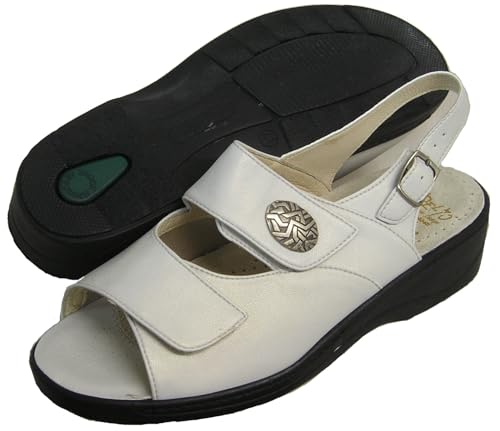 Fidelio Women's Hallux Fabia Bunion Relief Adjustable Sandal 33601 (White)