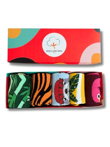 Cadeaux amusants chaussettes colorées homme et femme boîte de 5 paires