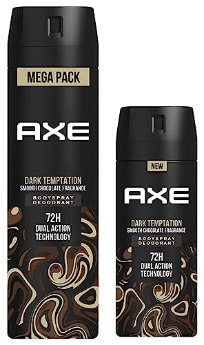 AXE Dark Temptation Long Lasting Deodorant Bodyspray For Men 215 ml & Axe Dark Temptation Long Lasting Deodorant Bodyspray For Men 150 ml