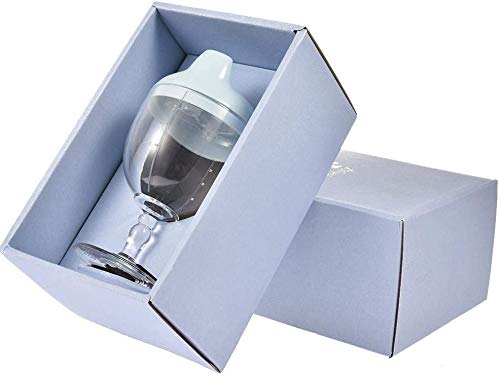 Plastic Wine Glass Baby Goblet Party Cup, Beverage Mug Milk Bottle with Lid for Kids on Birthday Party, Christmas or New Year Celebration (Blue)