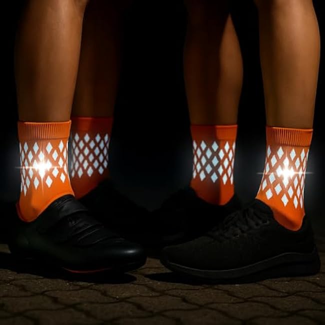 Reflective Socks - High Visibility Sports Socks Cushioned, Biomotion Safety Gear for Outdoor Athletes
