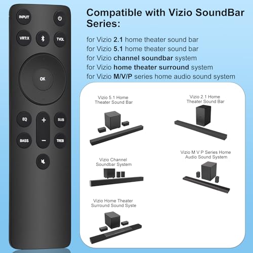Image of Gvirtue New Replacement Remote for Vizio 5.1 /2.1 Home Theater Sound Bar, Remote for Vizio M /V /P Series Home Audio Sound System
