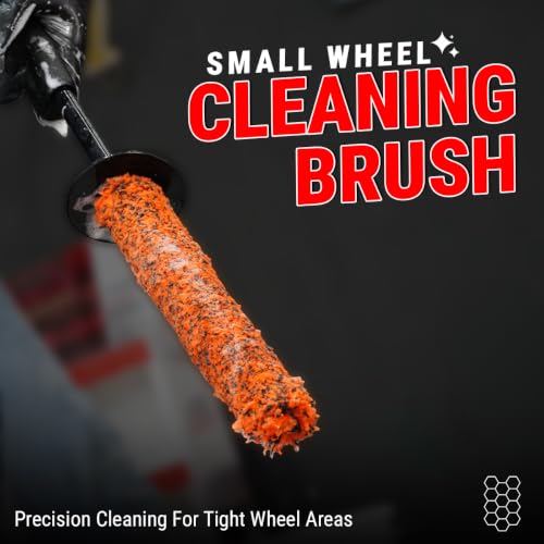 Image of Wavex Small Wheel Cleaning Brush for Car & Bike Detailing | Ultra Soft Microfiber Brush for Tight Wheel Gaps, Spokes & Rim Edges | Safe for Alloy Wheels & Gloss Finishes