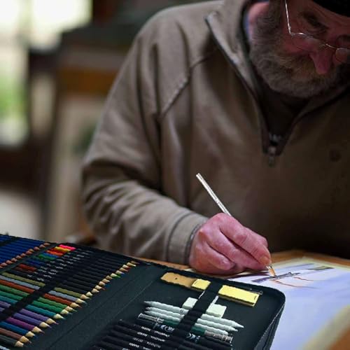 Image of Pieces Professional Drawing Pencils and Sketch Kit for Artist (72)