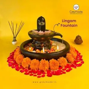 Lingam Fountain - Feel The Shivam at Your Space | Perfect for Everyday Rituals (Best & Premium Choice for Gifting) Includes Free Motor (38 cm 38 cm x 29 cm)