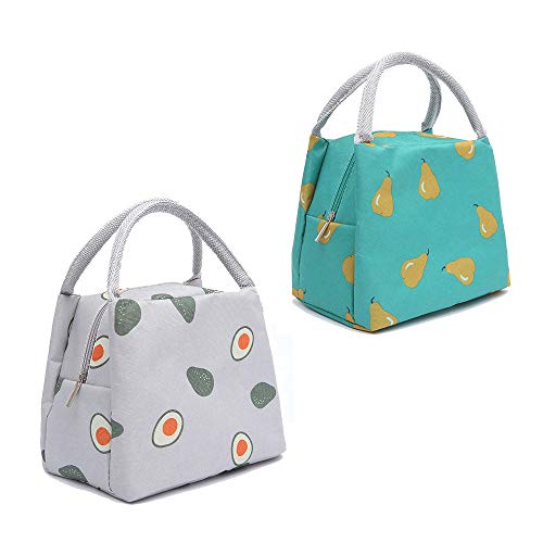 2 pcs Hermética Bolsa Térmica Plegable, Bolsa Isotérmica de Almuerzo Lunch Bag, Bolso Nevera Térmica Tela Bolsas Térmicas Tela Impermeable Plegable Bolso de Picnic para Mujeres, Adultos, Estudiantes