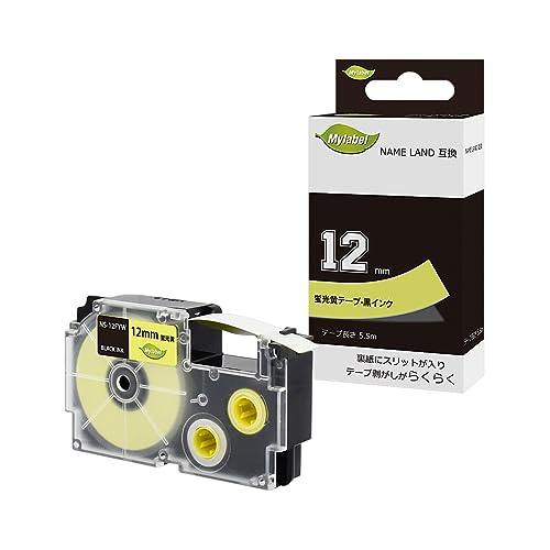 Mylabel XR-12FYW �l�[�������h �݊��e�[�v �u�����e�[�v ������ ��12mm ����5.5m �J�V�I