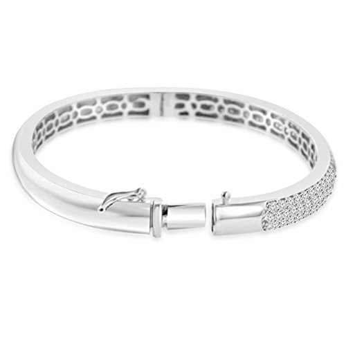 Madina Jewelry 4.10 Ct Pave Set Diamond Bangle Bracelet In 14 Kt White Gold #TOP3