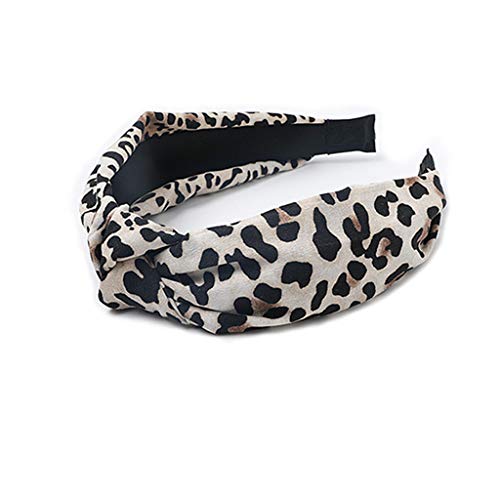 MHDGG Leopard Headbands for Women,1Pcs Knot Dot Hair Bands Wide Headbands Headwear Styling Tools Accessories for Women Girls,Khaki