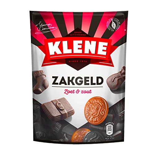 Klene Zakgeld Drop Zoet & Zout/Gemischte Tüte Süß und Salzige Lakritz aus Holland 210g Beutel Dropjes I Typisch Niederländische Lakritze