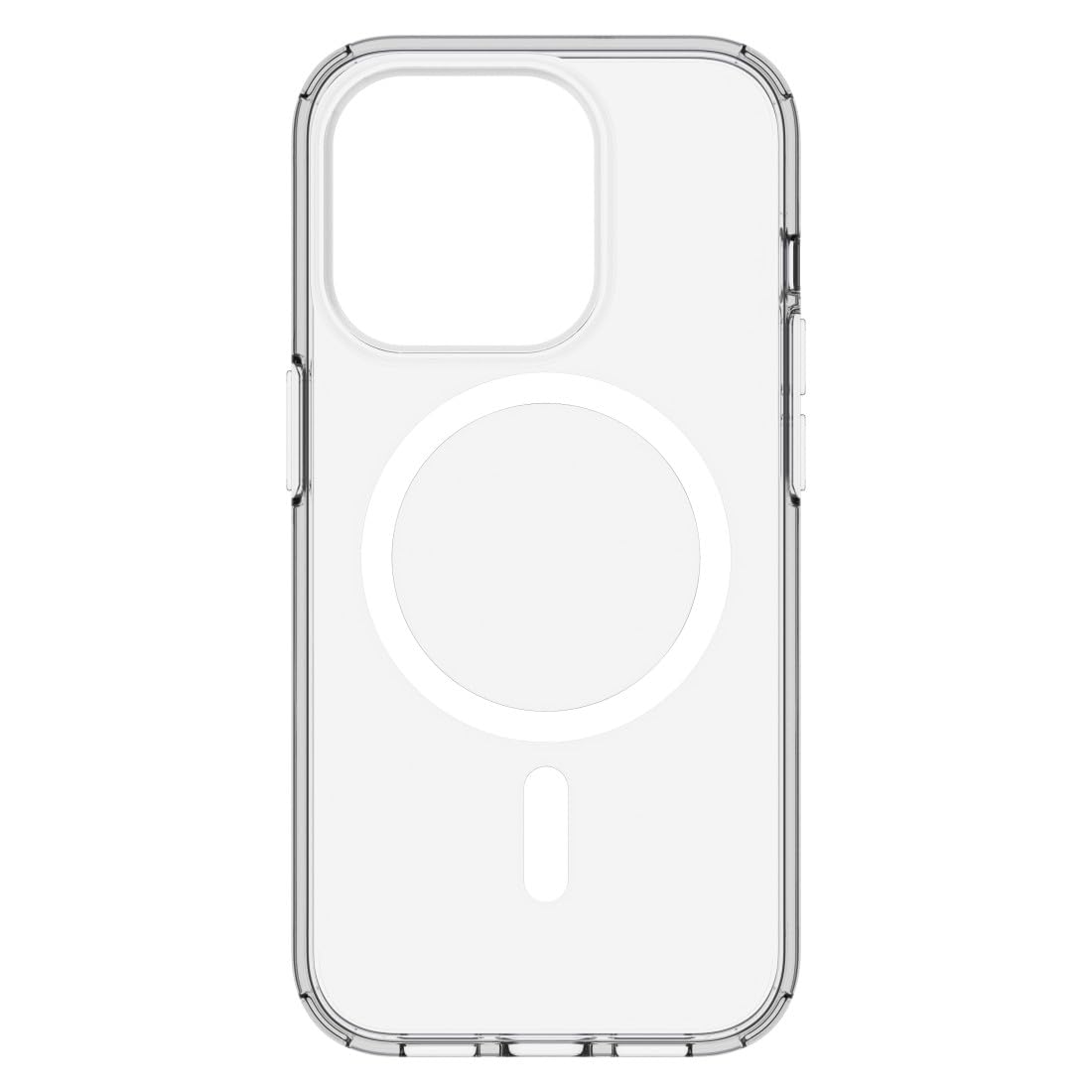 Black Rock Case for iPhone 15 Pro | MagSafe Compatible | Slim, TPU, Robust, Shock-Absorbing, Antibacterial | Transparent