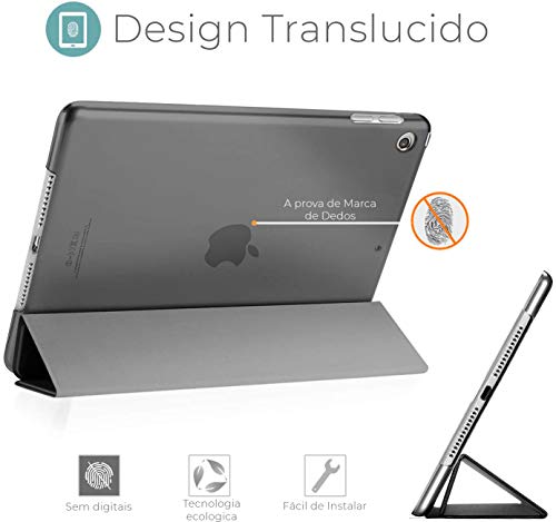 Capa iPad 7a, 8a e 9a Geração 10.2″ - WB Couro Premium Antichoque Cinza Espacial