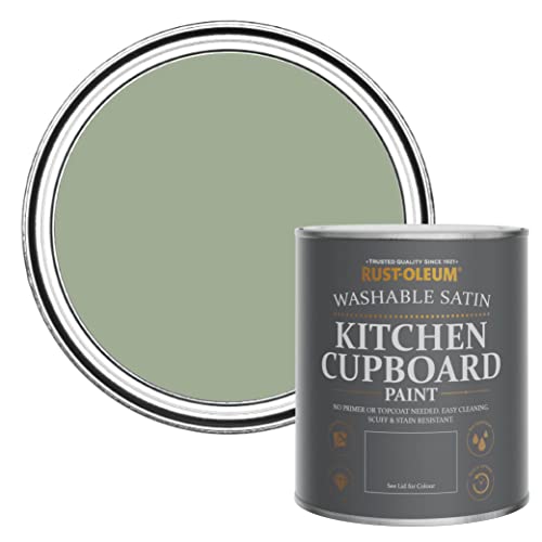 Rust-Oleum Green Scrubbable Kitchen Cupboard Paint in Satin Finish - Bramwell 750ml