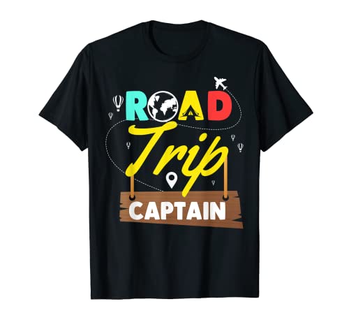 Road Trip Captain Summer Camping Travel Road Trip Squad T-Shirt