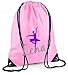 Turnbeutel mit Namen | inkl. NAMENSDRUCK | Motiv Ballett-Tänzerin | Personalisieren & Bedrucken | Sportbeutel Mädchen Kinder pink Ballerina lila (rosa)