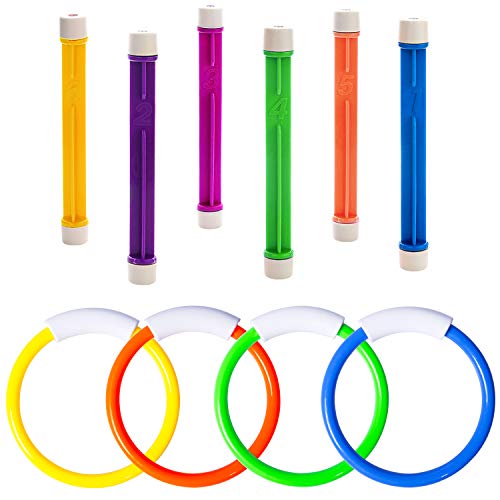 Underwater Pool Toys for Kids Ages 4-8 8-12, Summer Training Swim Pool Diving Toys Set for Fun Water Games