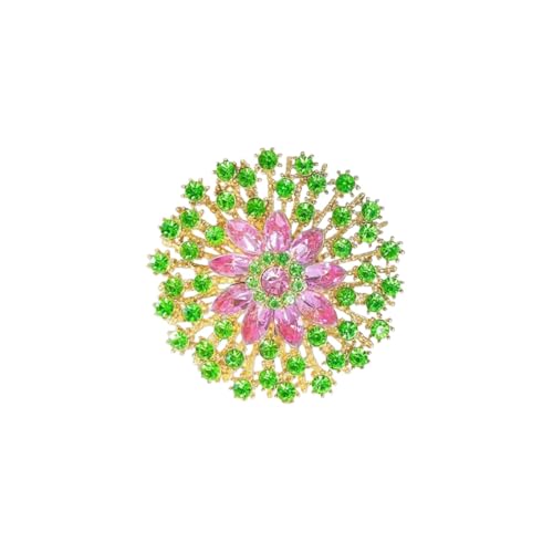 Image of Rhinestone Crystal Flower Brooch Pin Sparkling Large Crystal Sunflower Brooch Vintage Floral Lapel Pins Rhinestone Flower Bouquet Broochs Rose Snowflake Broochs Wedding Bridal Dress Jewelry for Women