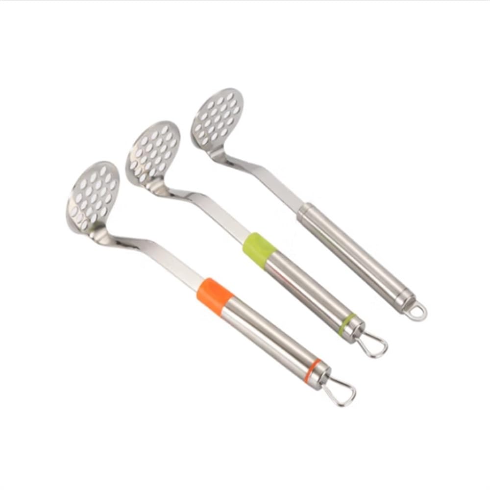 Kartoffelstampfer Multifunktionale Kartoffelpüreepresse aus Edelstahl, Küchenhelfer, 3 Stück